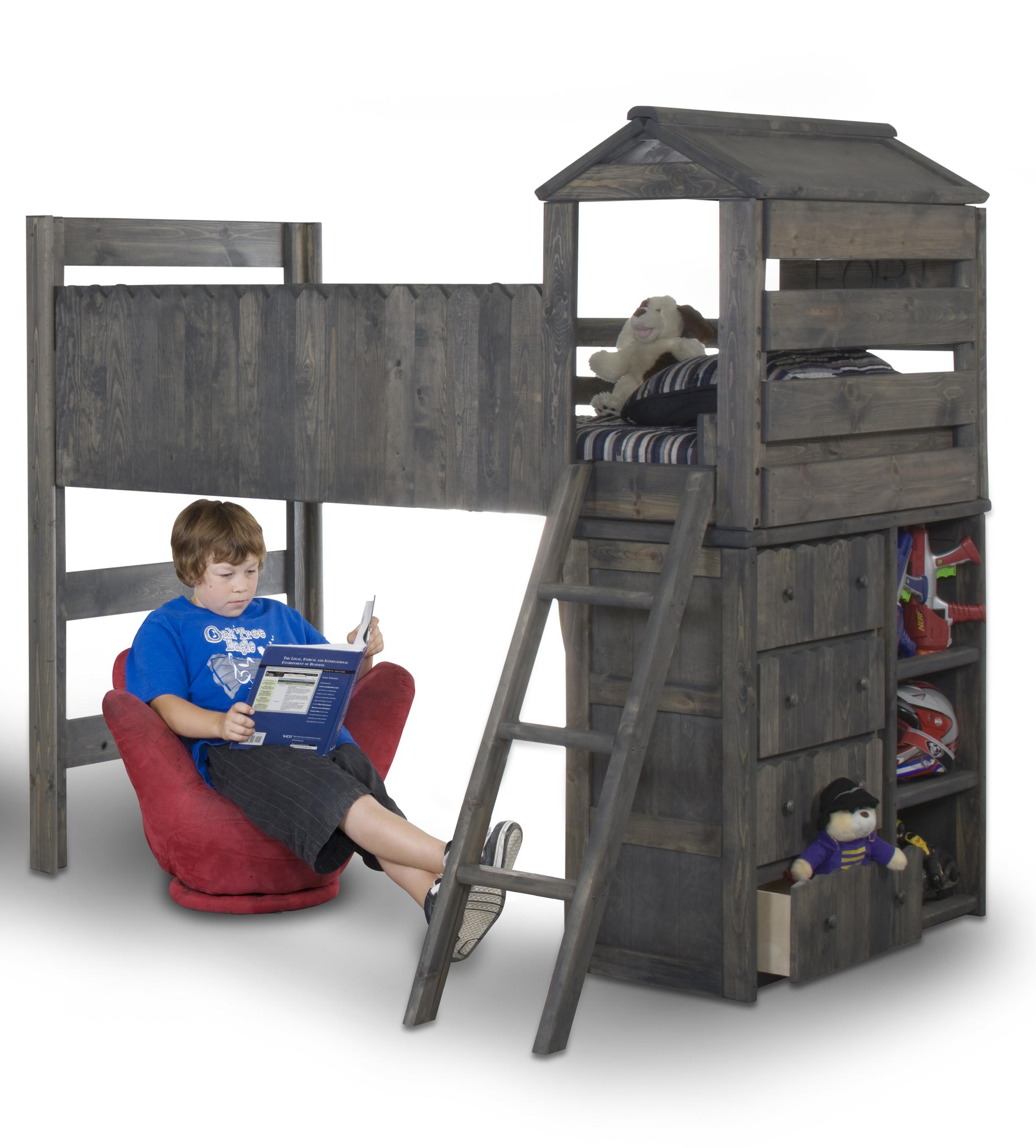 Trendwood The Fort Twin Open Loft Fort Bed Conlin's Furniture Loft Bed
